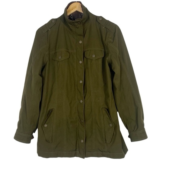 Dubarry Ireland Olive Womens Gore-tex Canvas Leather Waterproof Jacket - Picture 1 of 12
